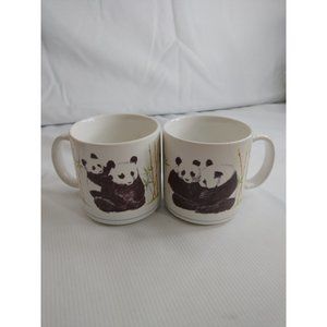 Friendship Panda Mug Stoneware Made In Taiwan Set Of Two